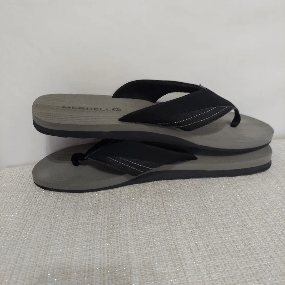Merrell Flip Flop Sandals size‎ 12 Men Black Red Gray